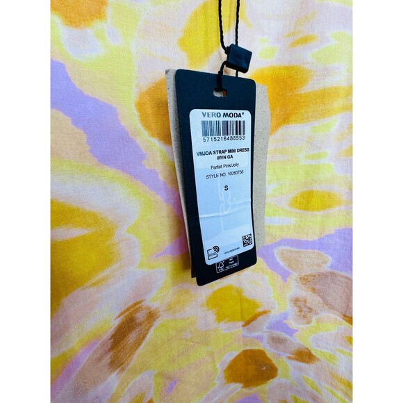 Title: JOA Tie Strap Cotton Minidress in Parfait Pink AOP JOLLY - New with Tags - Picture 6 of 8